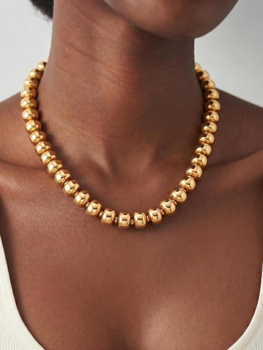 Chunky Gold Bead Necklace